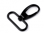Metallkarabiner mit Wirbel, Durchzug 38 mm, schwarz
